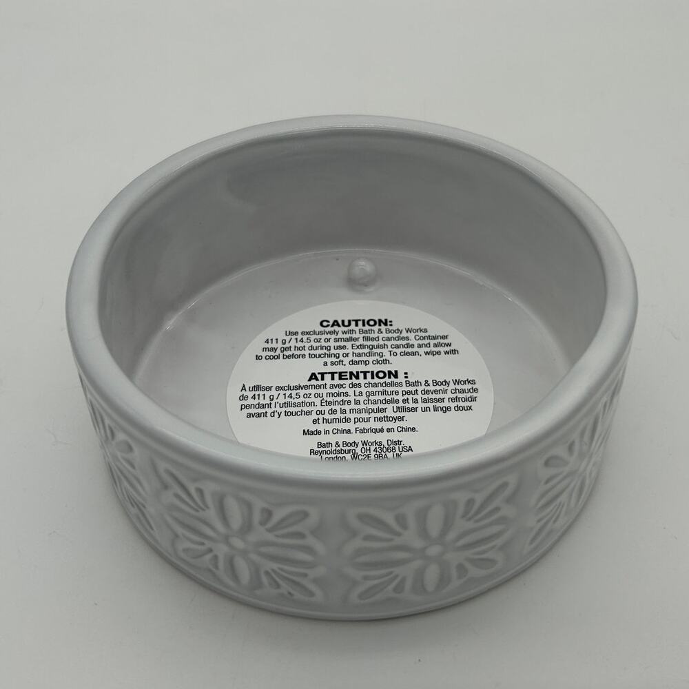 Bath & Body Works Ceramic 3 Wick Candle Holder Decor New